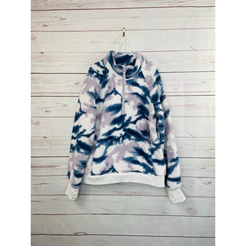 Athleta Girl Sherpa Camo Pullover Sweater M 8-10